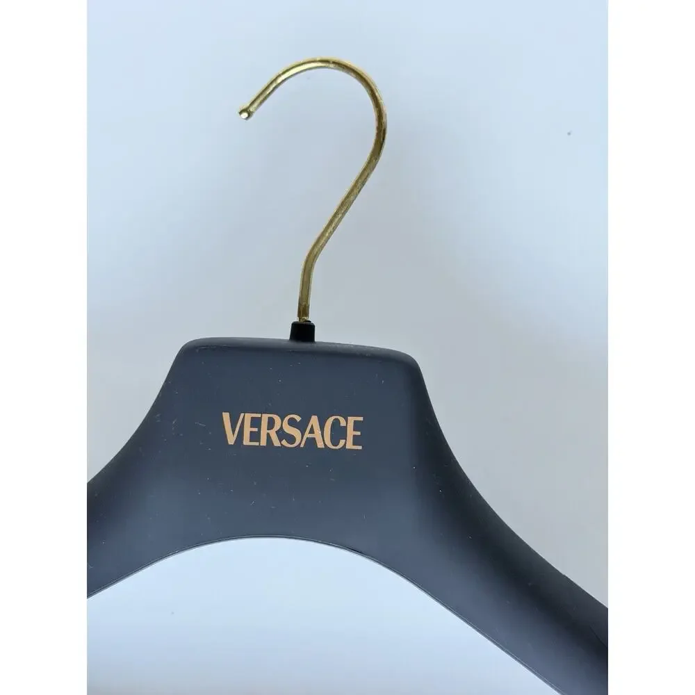 VERSACE Gray Plastic Suit/Jacket/Pants Hanger with Gold Hardware 17.6x7.5